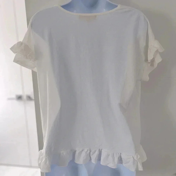 Philosophy/ White flowy tee shirt/Short sleeved/ V-neck/ Viscose blend/Size US S - Picture 5 of 12